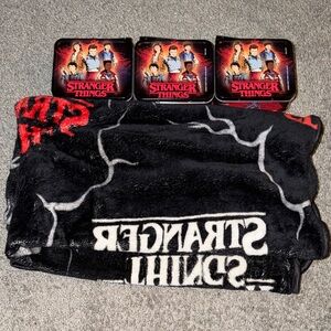 Stranger Things Black and Red Blanket